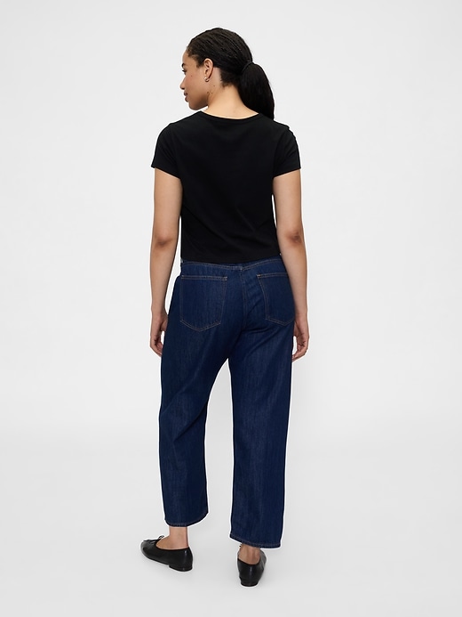Image number 6 showing, Mid Rise SuperSoft Relaxed Straight Crop Jeans