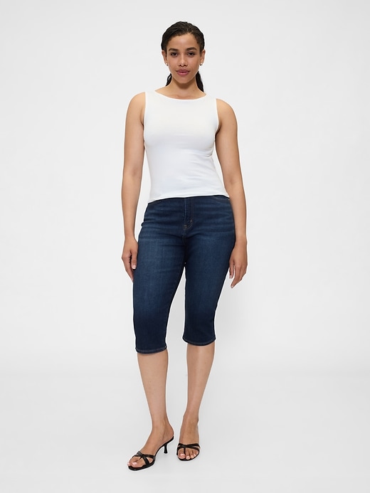 Image number 5 showing, High Rise Vintage Slim Capri Jeans