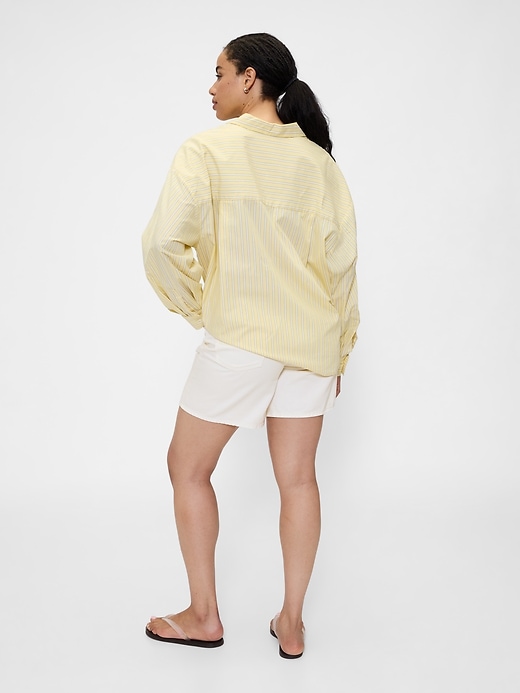 Image number 6 showing, High Rise Soft Pull-On Midi Denim Shorts