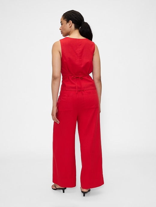 Image number 6 showing, Relaxed Linen-Blend Pull-On Crop Pants