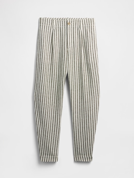 Image number 7 showing, Mid Rise Linen-Blend Barrel Pants