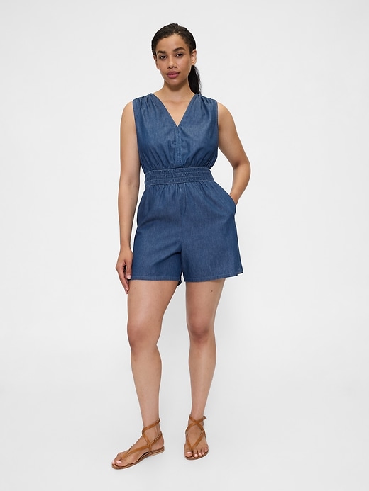 Image number 4 showing, Smocked V-Neck Romper