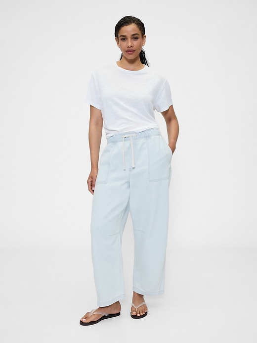 Image number 5 showing, Mid Rise SuperSoft Pull-On Barrel Jeans