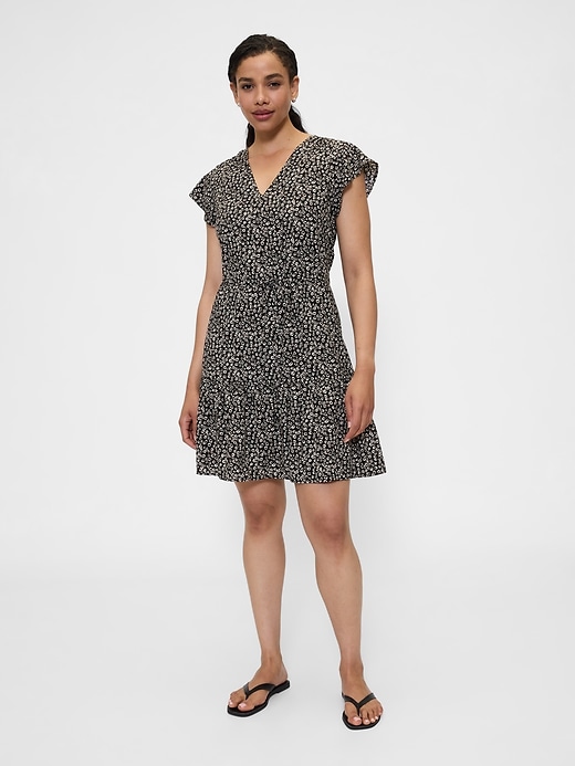 Image number 4 showing, Flutter Sleeve Tie-Waist Mini Dress