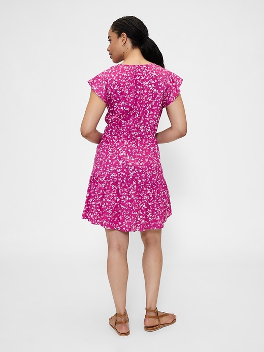 Image number 5 showing, Flutter Sleeve Tie-Waist Mini Dress
