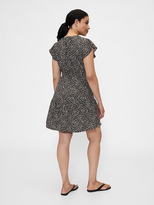 Image number 5 showing, Flutter Sleeve Tie-Waist Mini Dress