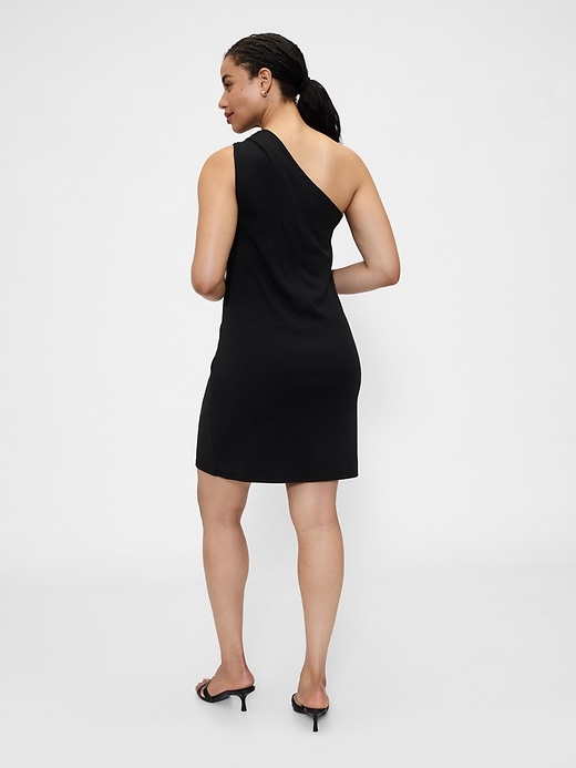 Image number 5 showing, Ribbed One-Shoulder Mini Dress
