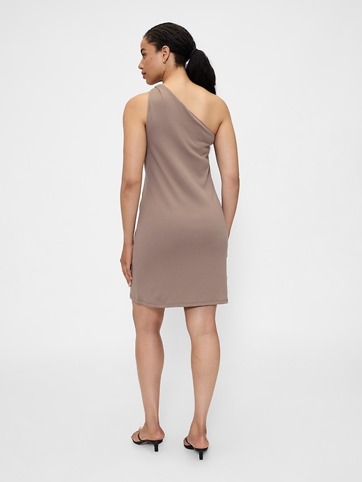 Image number 5 showing, Ribbed One-Shoulder Mini Dress
