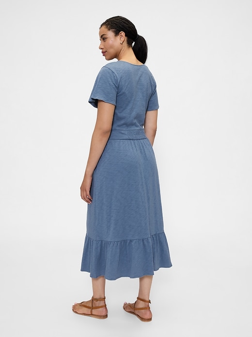 Image number 5 showing, Flutter Sleeve V-Neck Midi Dress