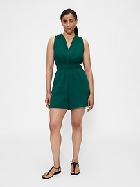 Smocked V-Neck Romper