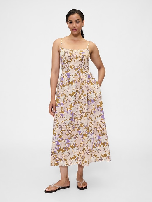 Image number 5 showing, Linen-Blend Dip-Waist Midi Dress