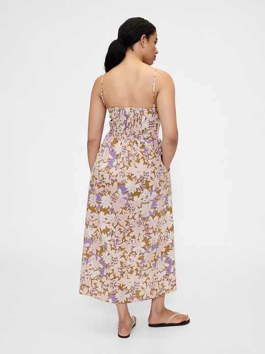 Image number 6 showing, Linen-Blend Dip-Waist Midi Dress