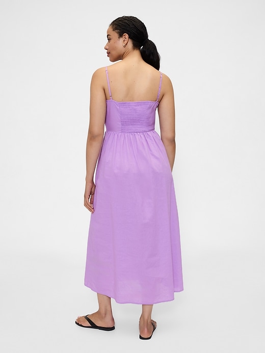 Image number 5 showing, Linen-Blend Dip-Waist Midi Dress