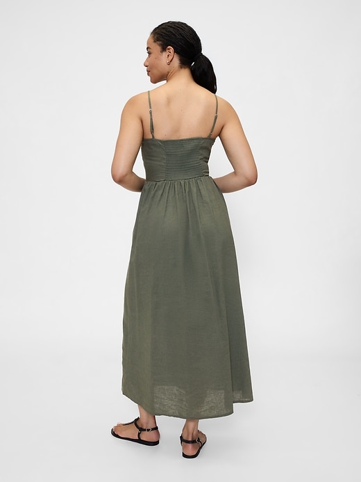 Image number 5 showing, Linen-Blend Dip-Waist Midi Dress