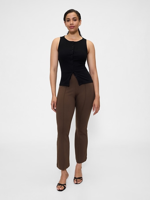 Image number 5 showing, High Rise Ponte Flare Crop Pants