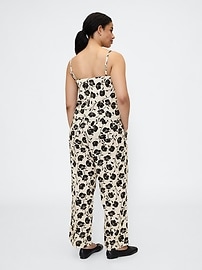Linen-Blend Wide-Leg Cargo Pull-On Pants