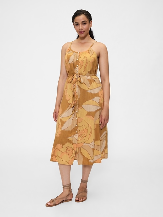 Image number 4 showing, Tie-Waist Scoopneck Maxi Dress