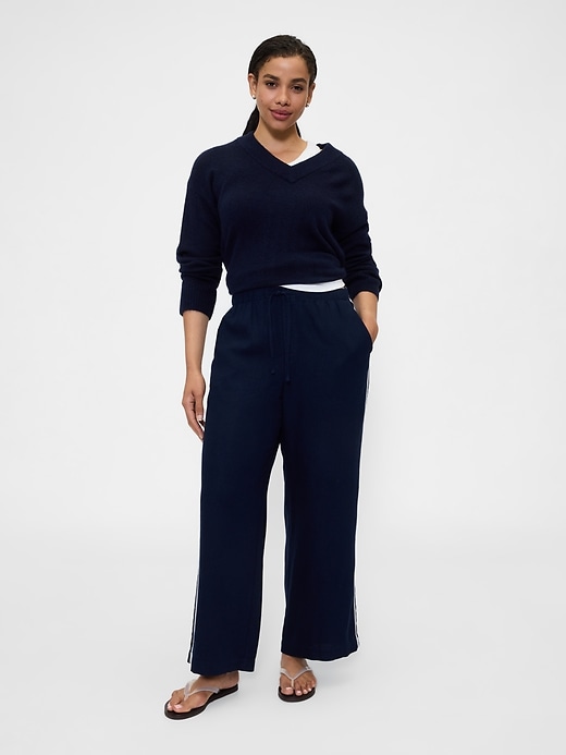 Image number 5 showing, Mid Rise Linen-Blend Wide-Leg Pants