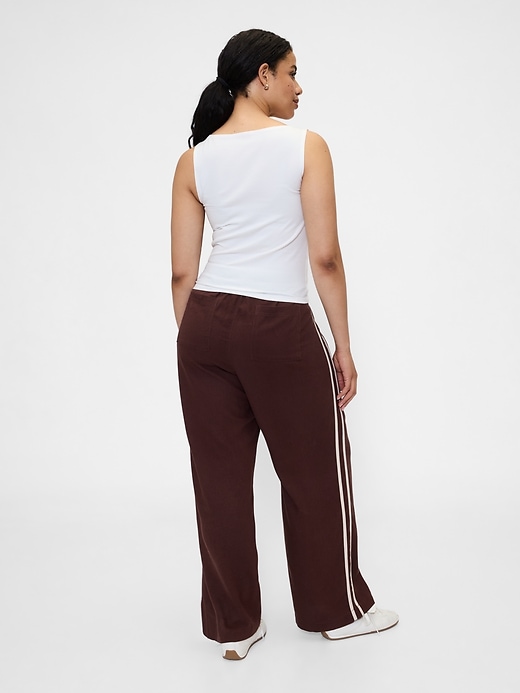 Image number 6 showing, Mid Rise Linen-Blend Wide-Leg Pants