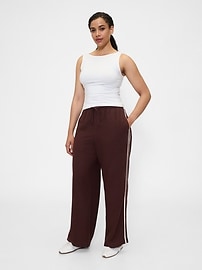 Mid Rise Linen-Blend Wide-Leg Pants