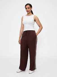 Mid Rise Linen-Blend Wide-Leg Pants