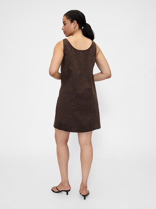 Image number 5 showing, Print Denim Scoopneck Mini Dress
