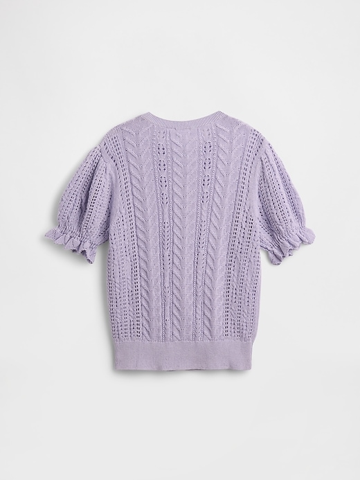 Image number 2 showing, Kids Pointelle Cable-Knit Sweater