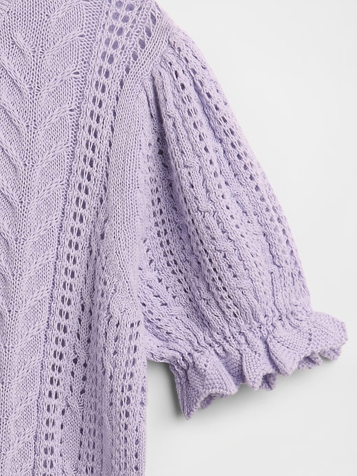 Image number 3 showing, Kids Pointelle Cable-Knit Sweater
