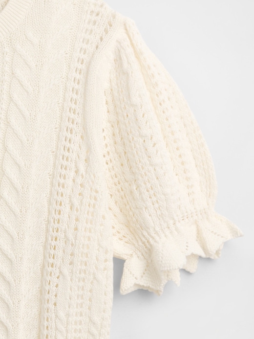 Image number 3 showing, Kids Pointelle Cable-Knit Sweater