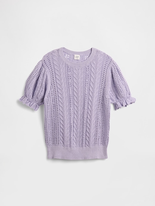 Image number 1 showing, Kids Pointelle Cable-Knit Sweater