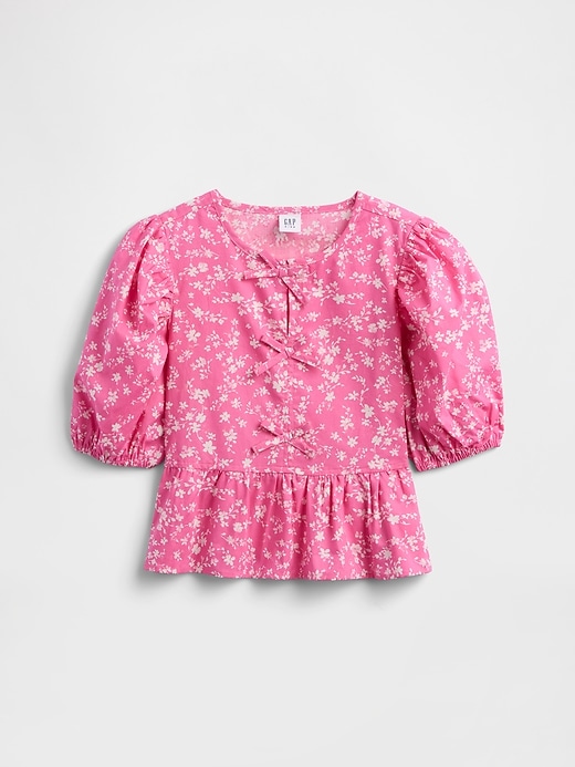 Image number 1 showing, Kids Bow Peplum Top