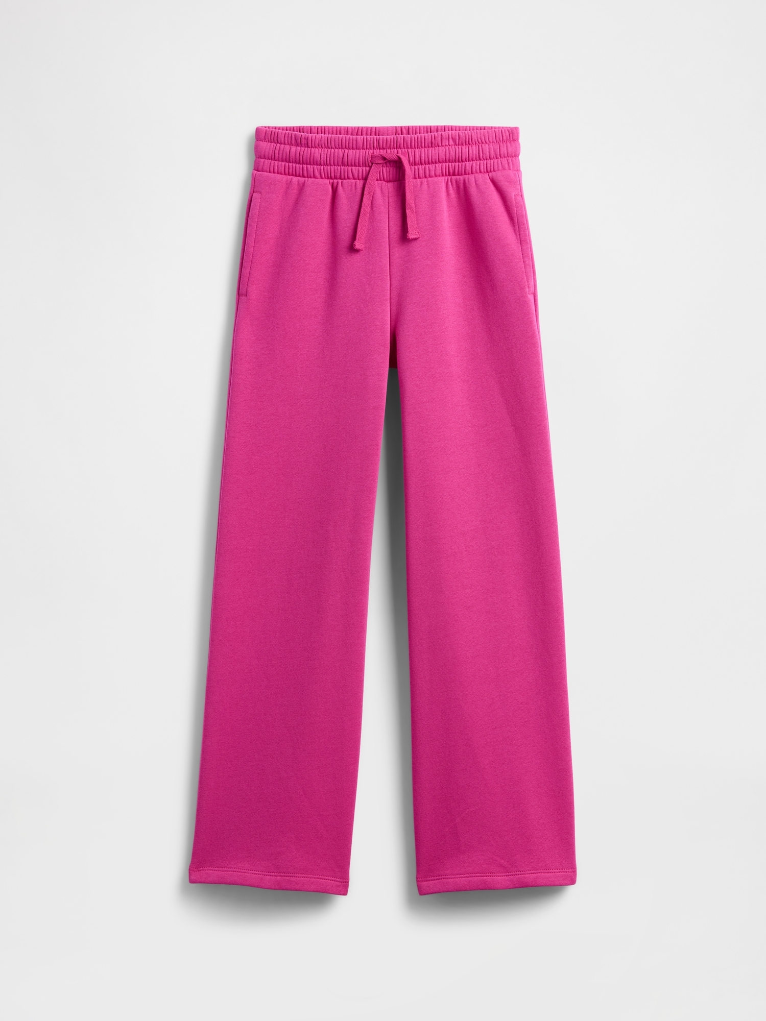 Kids Relaxed Wide-Leg Sweatpants - Bright Fuchsia Pink