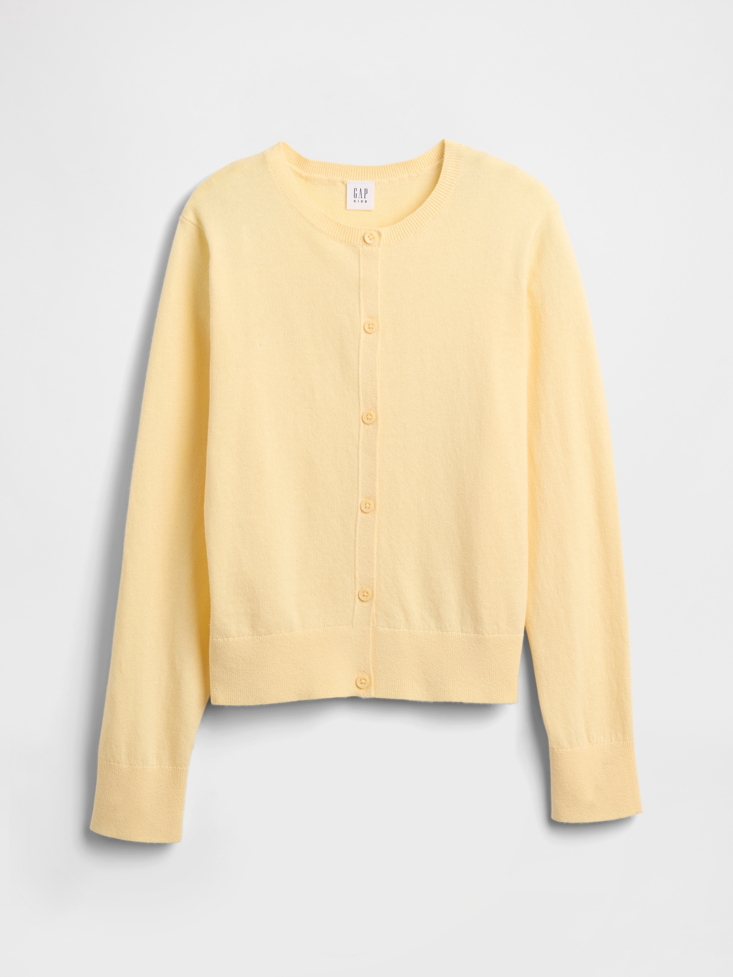 Kids Crewneck Cardigan - Yellow