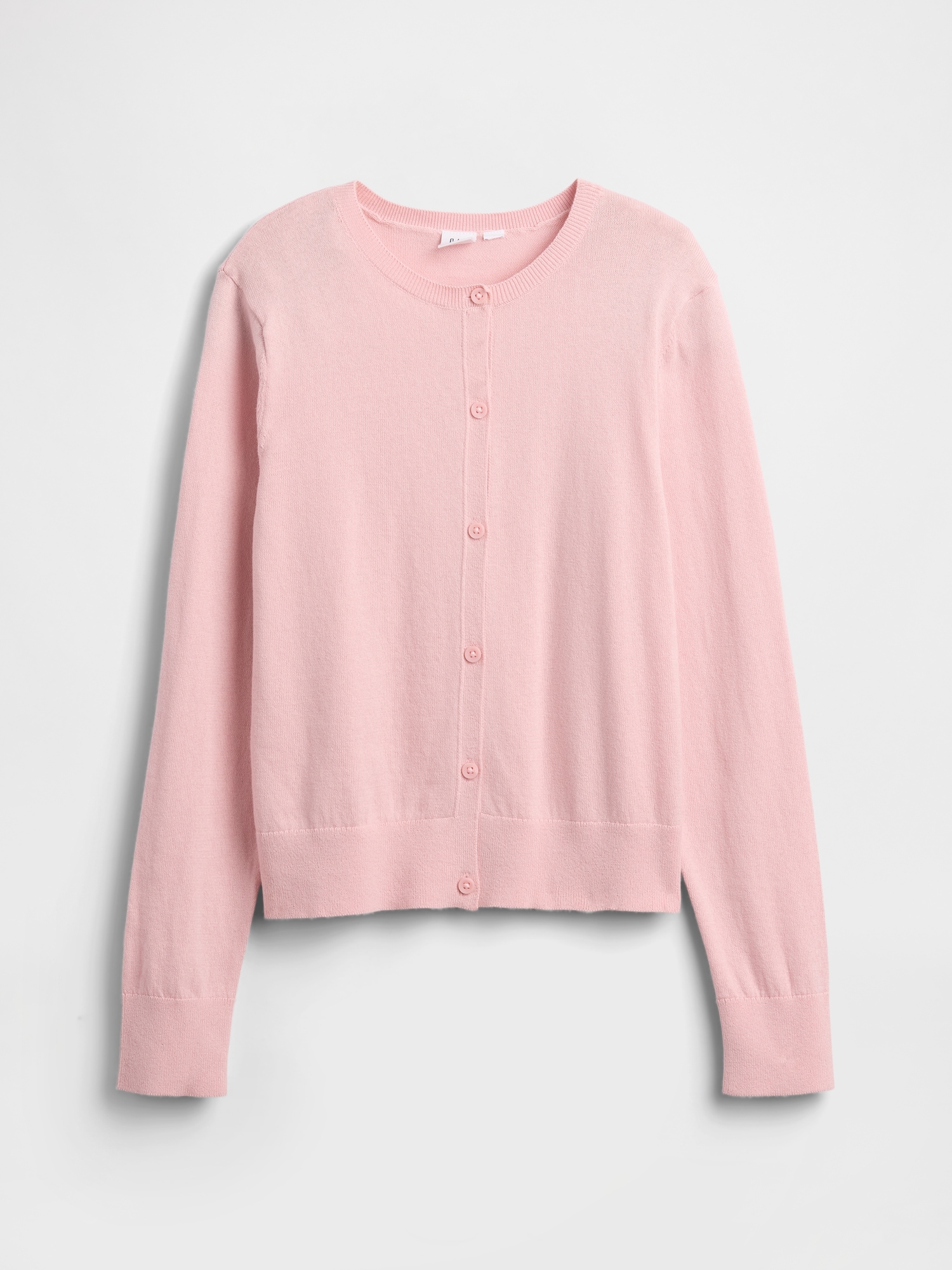 Kids Crewneck Cardigan - Pink