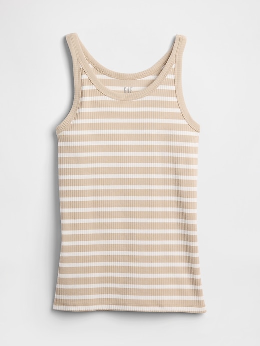 Image number 5 showing, Ribbed Stripe High-Neck Tank