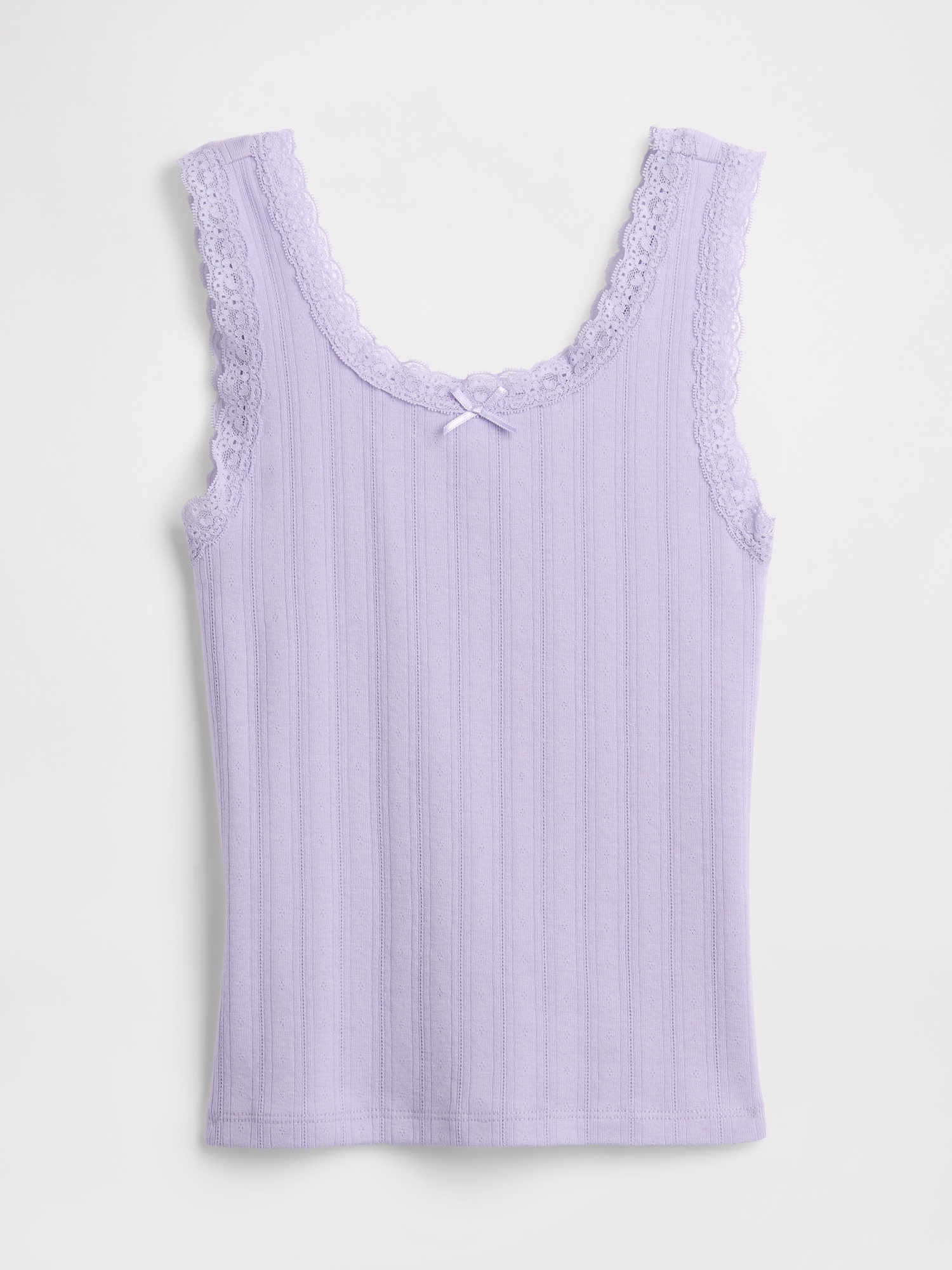 Kids Pointelle Sweater Tank Top - Purple