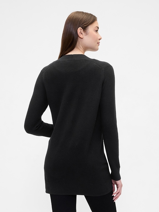 Image number 2 showing, Relaxed Shaker-Stitch Open-Front Cardigan