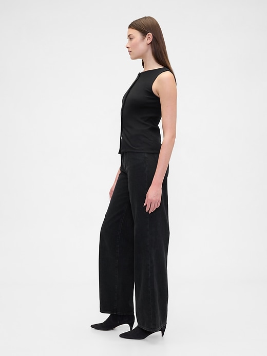 Image number 3 showing, High Rise Wide-Leg Jeans