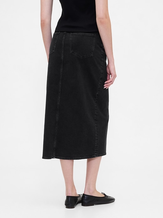 Image number 2 showing, Denim Midi Pencil Skirt