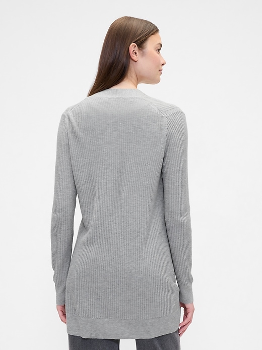 Image number 2 showing, Relaxed Shaker-Stitch Open-Front Cardigan