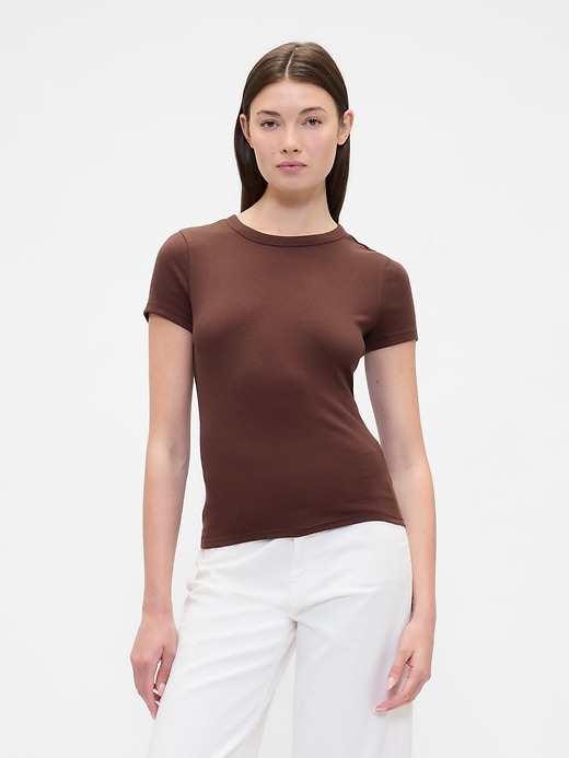 Image number 1 showing, Ribbed Crewneck T-Shirt