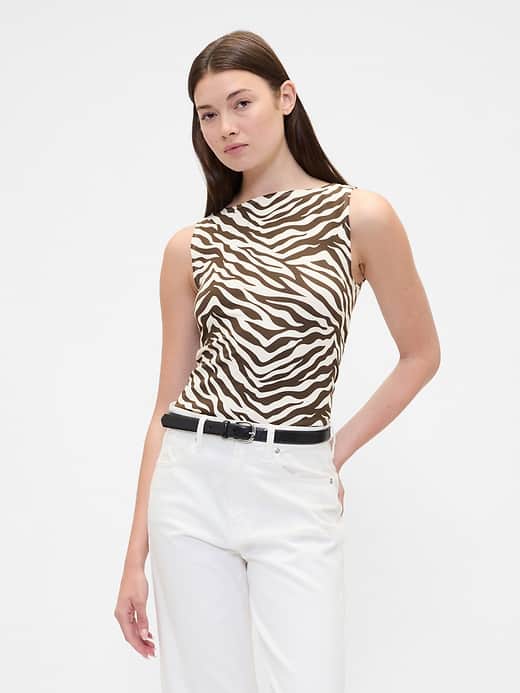 Image number 1 showing, Sleeveless Boatneck Tank Top