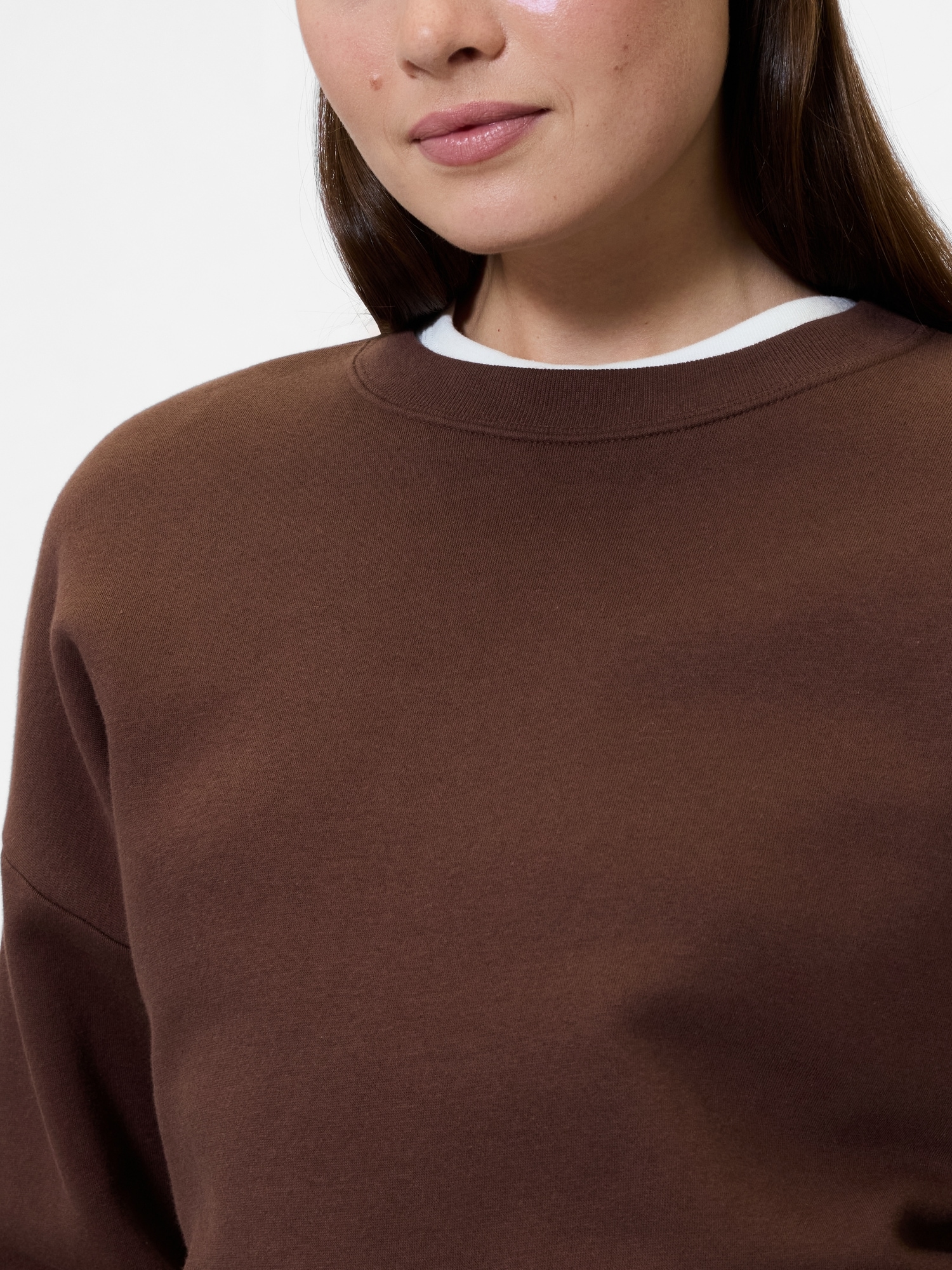 Gap Factory Relaxed Wedge Crewneck Sweatshirt In Burgundy
