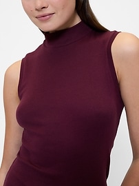 Modern Ribbed Mockneck Tank Top