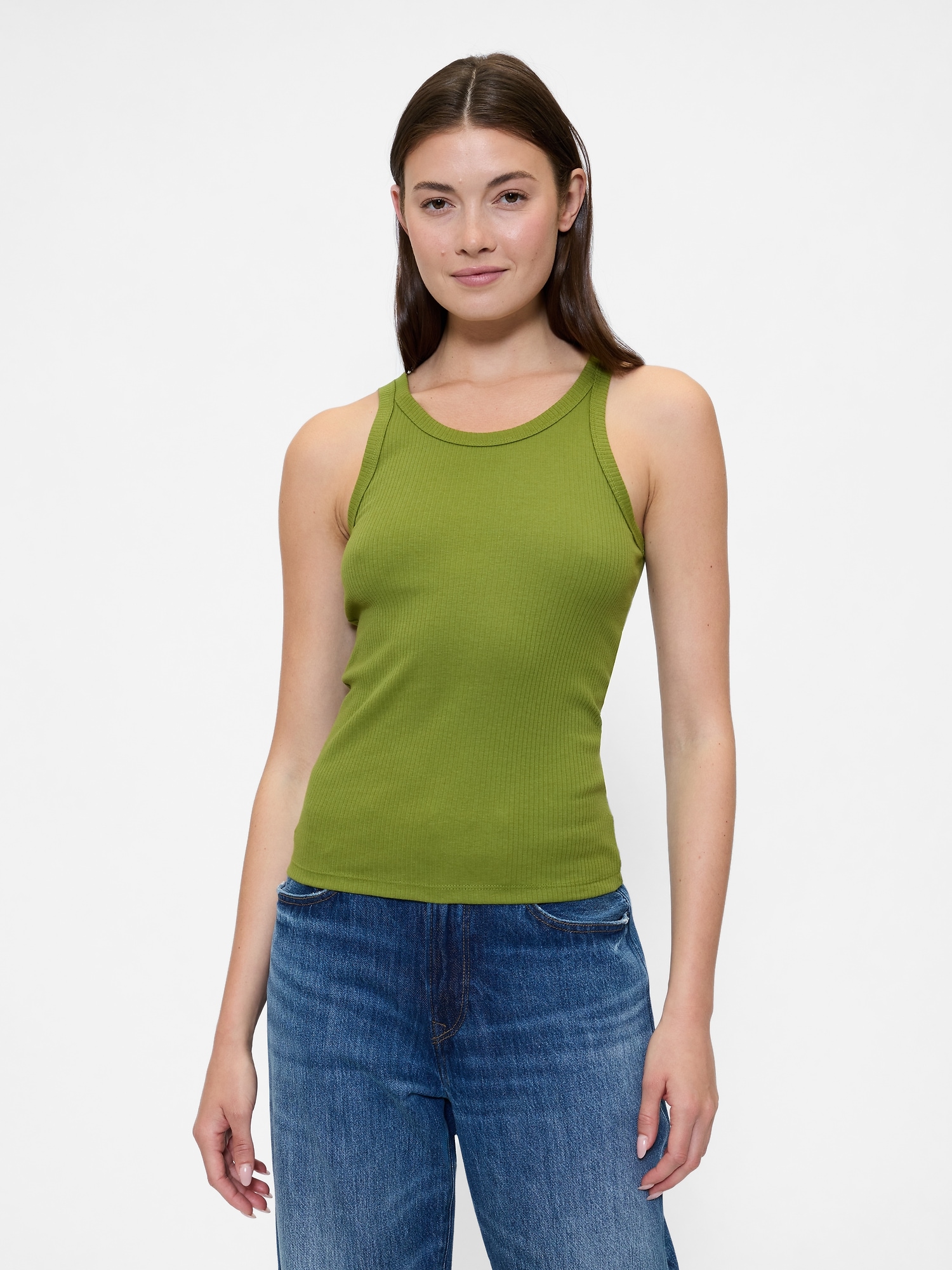 Ribbed Scoopneck Tank Top