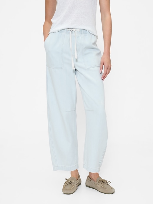 Image number 2 showing, Mid Rise SuperSoft Pull-On Barrel Jeans