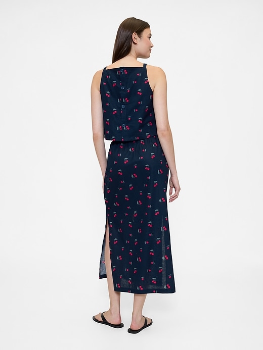 Image number 2 showing, Linen-Blend Maxi Slip Skirt