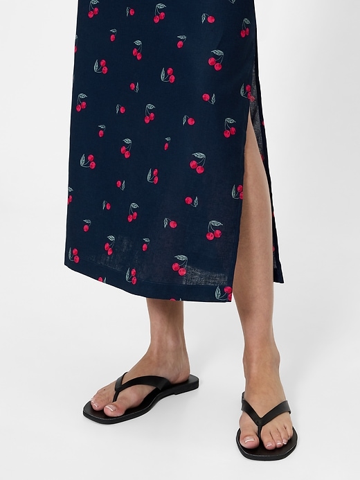 Image number 4 showing, Linen-Blend Maxi Slip Skirt