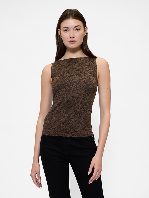Image number 1 showing, Sleeveless Boatneck Tank Top