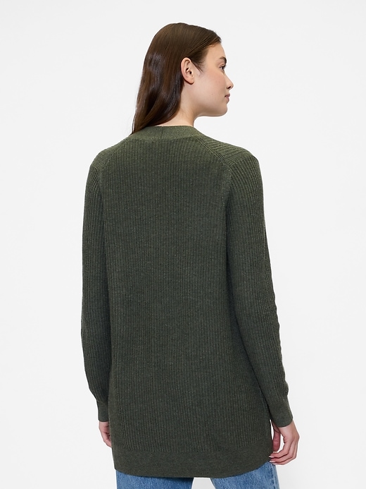 Image number 2 showing, Relaxed Shaker-Stitch Open-Front Cardigan